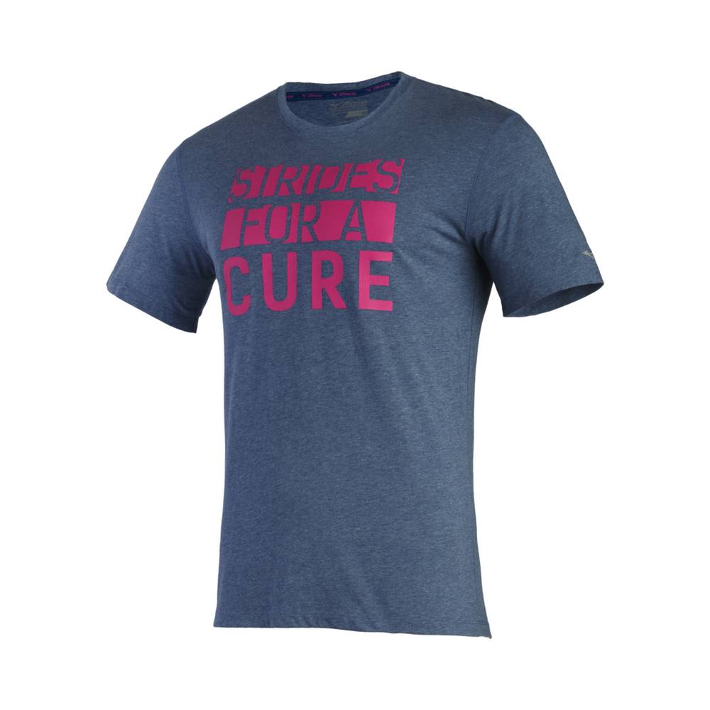 Mens Mizuno BCRF STRIDES INSPIRE T-Shirts Blue Philippines (TZAPUS201)